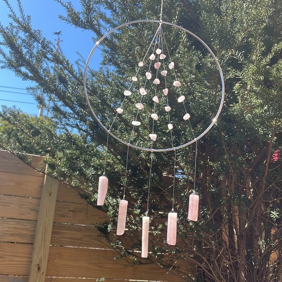 Rose 🌹 Quartz Suncatcher Natural Crystal Healing Window Decor - Picture 1 of 8